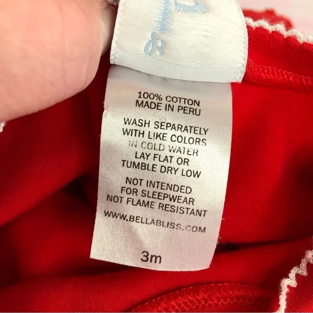Bella Bliss Christmas pajamas red 2 piece set Snowman embroidery size 3 months‎
